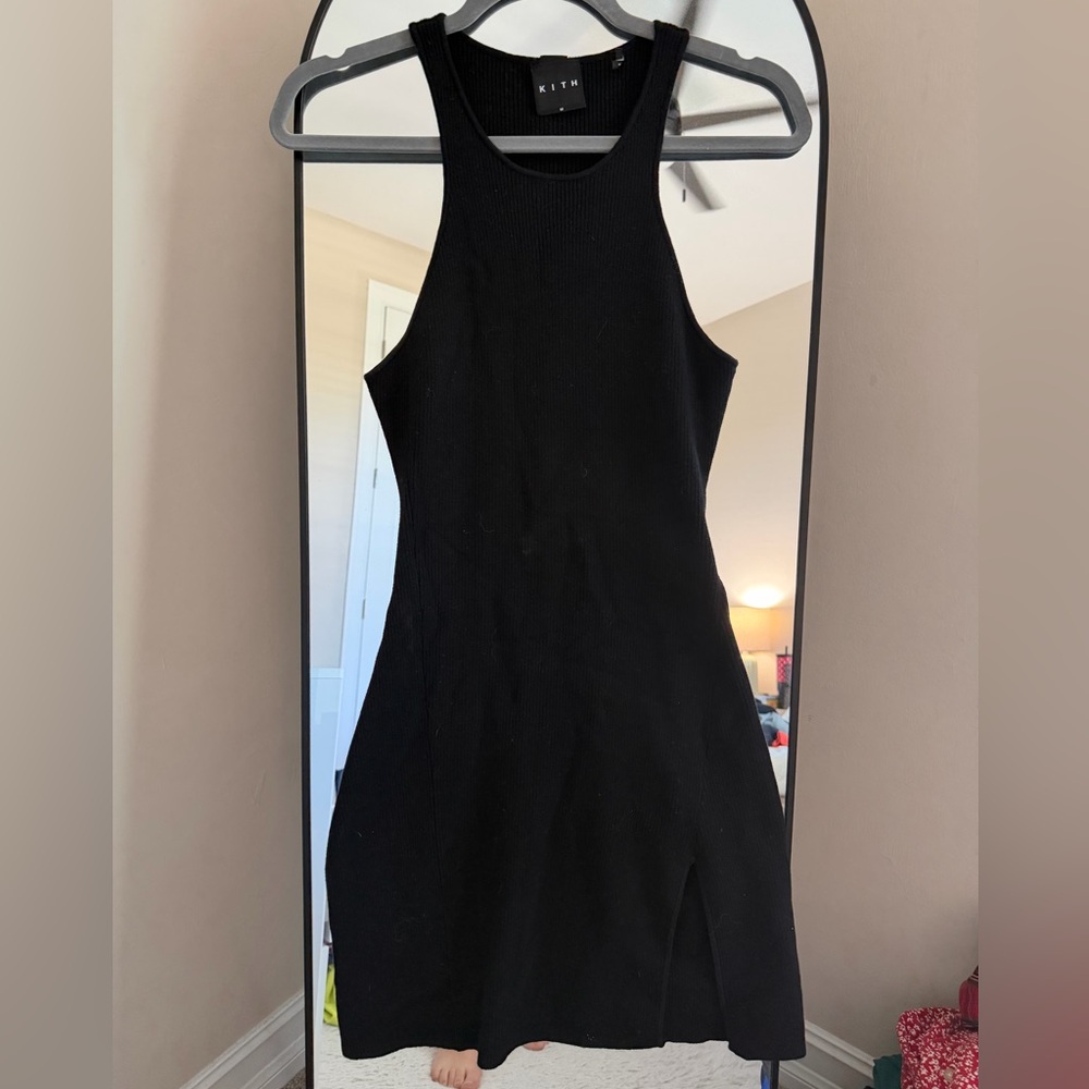 Kith Black Ribbed Racerback Mini Dress